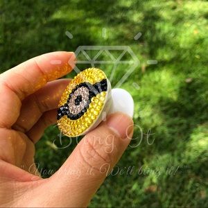 Yellow Swarovski crystal phone holder stand